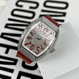 Franck Muller V32 Replica Watch Red Dial Rubber Strap ABF Factory 36mm