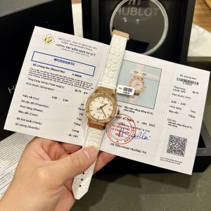 Hublot Replica Watches Classic Fusion King Gold White Dial Custom Moissanite Diamonds 38mm