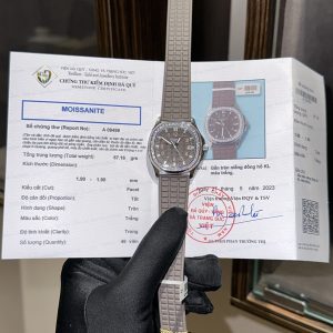 Patek Philippe Replica Watch Aquanaut 5067A Custom Moissanite Diamonds 35.6mm
