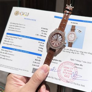 Chopard Rose Gold Wrapped Replica Watch With Moissanite Diamonds 34mm