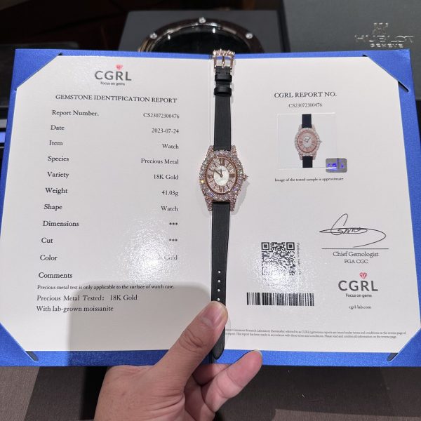 Chopard Gold Wrapped Replica Women’s Watch Moissanite Diamonds 34mm
