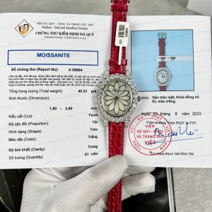 Chopard Women’s Replica Watch Red Full Moissanite Diamond 34mm