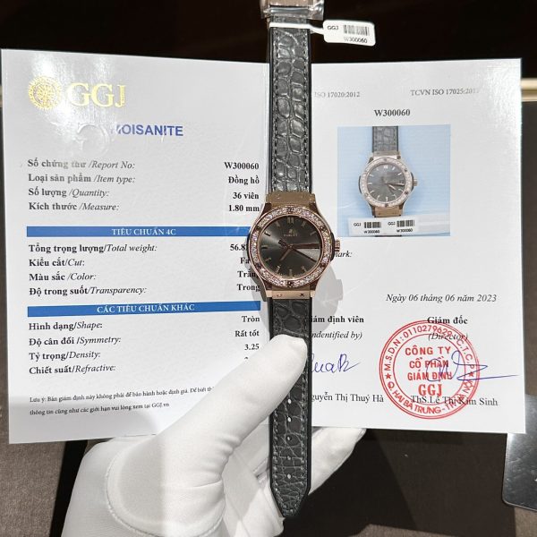 Hublot Women’s Replica Watch With Moissanite Diamond 33mm