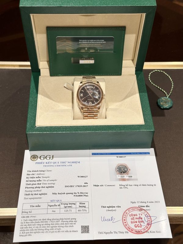 Rolex Rep 11 Watch Day-Date Rose Gold Wrapped Lava Dial 40mm