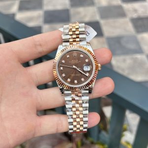 Rolex DateJust Replica Watch 18K Rose Gold Wrapped Chocolate Dial GMF 41mm