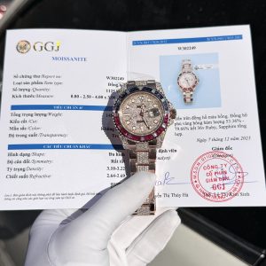 Rolex GMT-Master II 126755 SARU-DIAO Gold Wrapped Moissanite Sapphire Replica Watch 40mm
