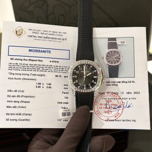 Patek Philippe Replica Watch Aquanaut 5167 Custom Moissanite Baguette Diamonds 40mm