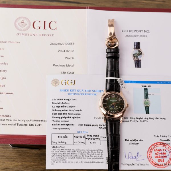 Patek Philippe Replica Watch Complications 5205R Green Dial Gold Wrapped 40mm