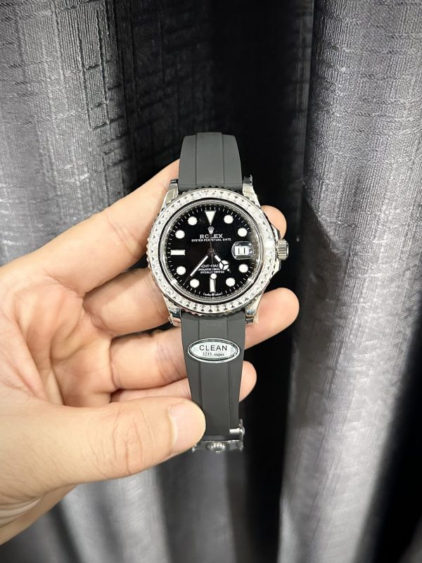 Rolex Replica Watch Yacht-Master Custom Moissanite Diamonds Clean Factory 40mm