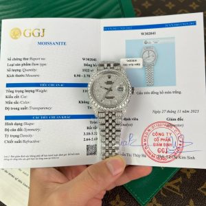 Rolex Replica Watch DateJust Custom Full Diamonds Moissanite 41mm