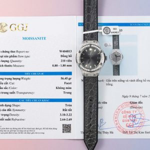 Hublot Classic Fusion Replica Watch Moissanite Diamond Hong Kong Gray Dial 33mm