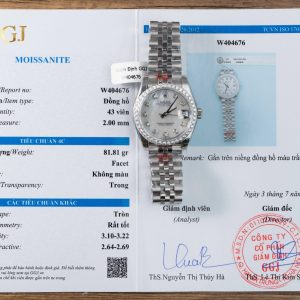 Rolex DateJust Replica Watch Mother Of Pearl Dial With Moissanite Bezel 31mm