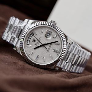 Rolex Replica Watch Day-Date Dial Meteorite Number Pile Diamond Moissanite 40mm