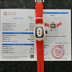 Richard Mille RM007 Replica Watch Custom Moissanite Diamonds Red 36mm