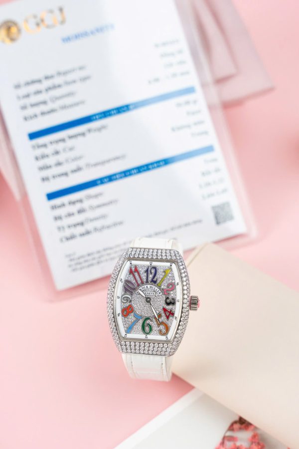 Franck Muller V32 Replica Watches Custom Diamonds Moissanite ABF Factory 36mm