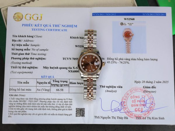Rolex DateJust Lady Replica Watch Custom Gold Wrapped Chocolate Dial GM Factory 28mm