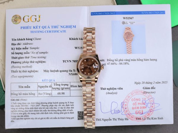Rolex DateJust Women Copies Watches Gold Wrapped Chocolate Dial GM Factory 28mm