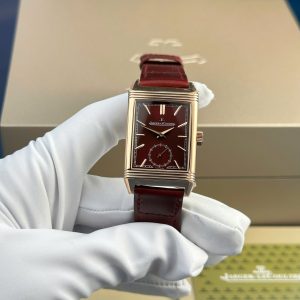 Jaeger LeCoultre Rose Gold Copies Watch Leather Strap MG Factory 27.4×45.6mm