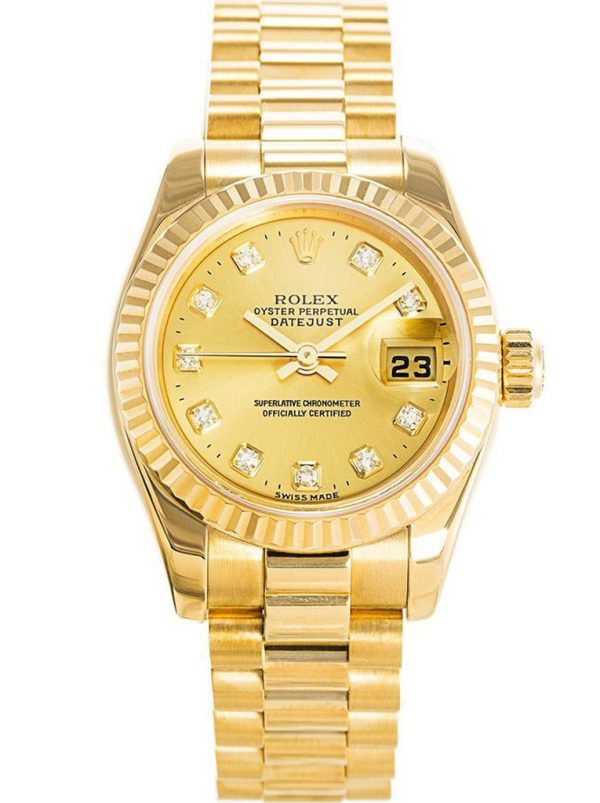 Rolex Datejust 26mm Gold Dial 179178
