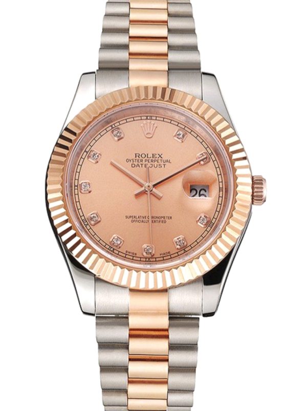 Superclone Rolex Datejust 41mm Rose-Gold Dial REP016816