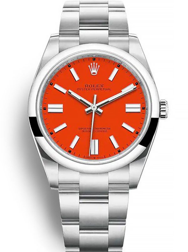 Rolex Oyster Perpetual Lady 36mm Coral Red Dial 126000