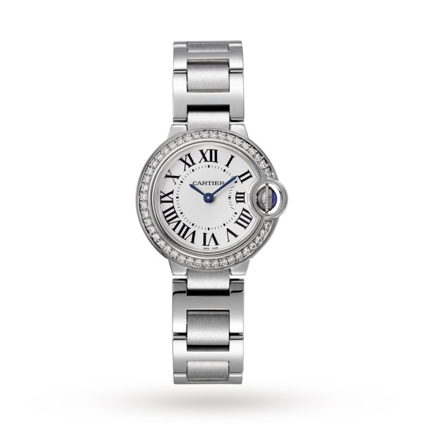 Cartier Ballon Bleu De Cartier Watch 28mm Quartz Steel Diamonds W4BB0015