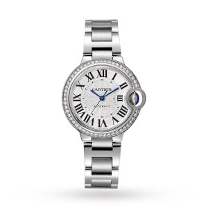 Cartier Ballon Bleu De Cartier Watch 33mm Automatic Steel Diamonds W4BB0016