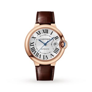 Cartier Ballon Bleu De Cartier Watch 40mm Automatic 18k Rose Gold Leather WGBB0035