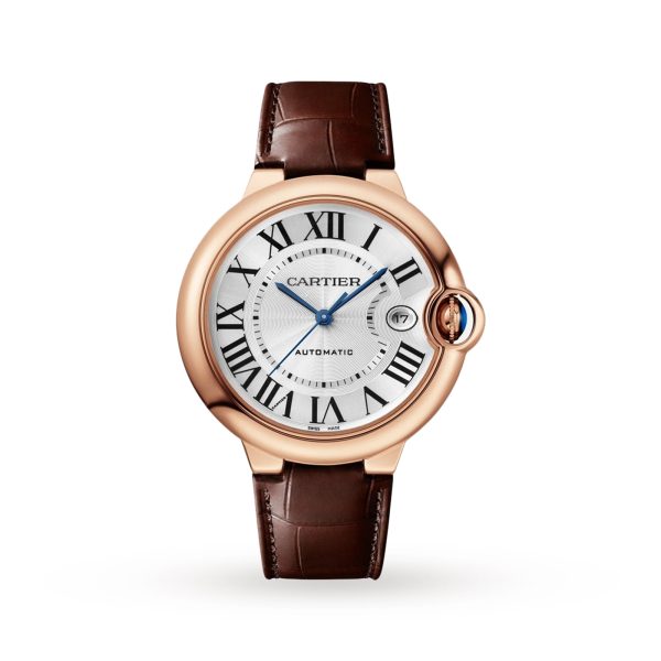 Cartier Ballon Bleu De Cartier Watch 40mm Automatic 18k Rose Gold Leather WGBB0035