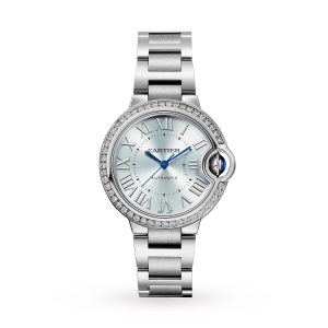 Cartier Ballon Bleu de Cartier watch 33 mm automatic movement steel diamonds W4BB0028