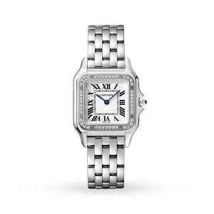 Cartier Panthère De Cartier Watch Medium Model Quartz Steel Diamonds W4PN0008