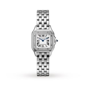 Cartier Panthère De Cartier Watch Small Model Quartz Steel Diamonds W4PN0007