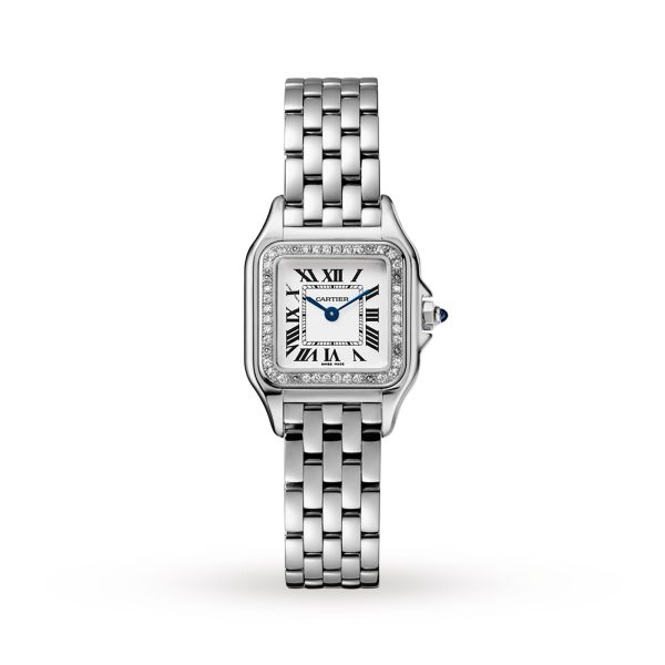 Cartier Panthère De Cartier Watch Small Model Quartz Steel Diamonds W4PN0007
