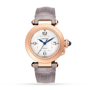Cartier Pasha De Cartier Watch 35mm Automatic Pink Gold 2 Interchangeable Leather Straps WGPA0014