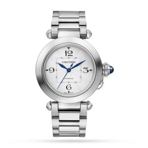 Cartier Pasha De Cartier Watch 35mm Automatic Steel Interchangeable Metal And Leather Straps WSPA0013