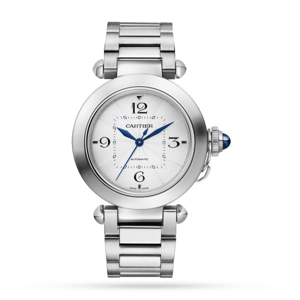 Cartier Pasha De Cartier Watch 35mm Automatic Steel Interchangeable Metal And Leather Straps WSPA0013