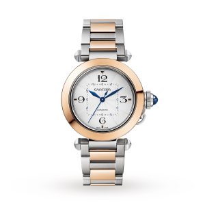 Cartier Pasha de Cartier 35 mm automatic movement 18K rose gold and steel interchangeable metal and leather straps W2PA0008