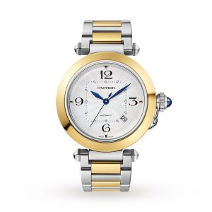 Cartier Pasha de Cartier 41 mm automatic movement 18K yellow gold and steel interchangeable metal and leather straps W2PA0009
