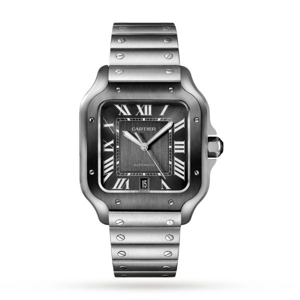 Cartier Santos De Cartier Watch Large Model Automatic Steel ADLC Interchangeable Metal And Rubber Bracelets WSSA0037