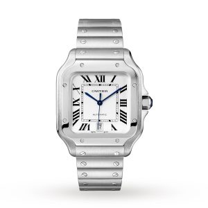 Cartier Santos De Cartier Watch Large Model Automatic Steel Interchangeable Metal And Leather Bracelets WSSA0018/WSSA0009