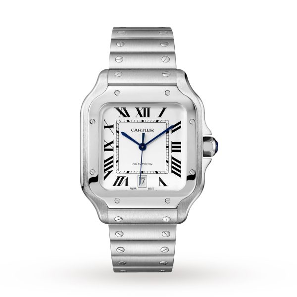 Cartier Santos De Cartier Watch Large Model Automatic Steel Interchangeable Metal And Leather Bracelets WSSA0018/WSSA0009