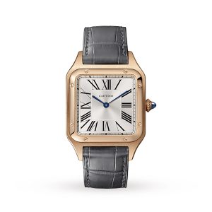 Cartier Santos-Dumont Watch Large Model Quartz Pink Gold Leather WGSA0021