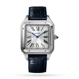 Cartier Santos-dumont Watch Extra-Large Model Hand-Wound Mechanical Steel Leather WSSA0032