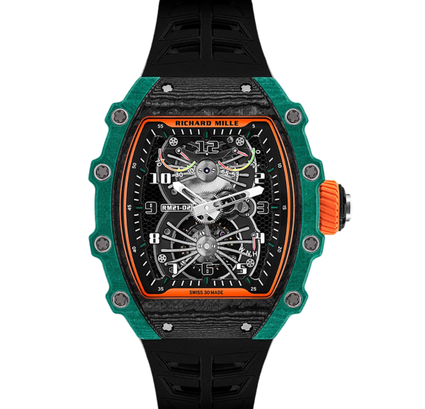Richard Mille RM21-02 Manual Winding Tourbillon Aerodyne – Titanium, Carbon & Quartz TPT (TI CA FQ) Black strap Limited Edition