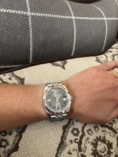 Click to view full screen Superclone Rolex Datejust 41mm Rhodium Dial 126334 “Wimbledon” Flutted / Jubilee photo review